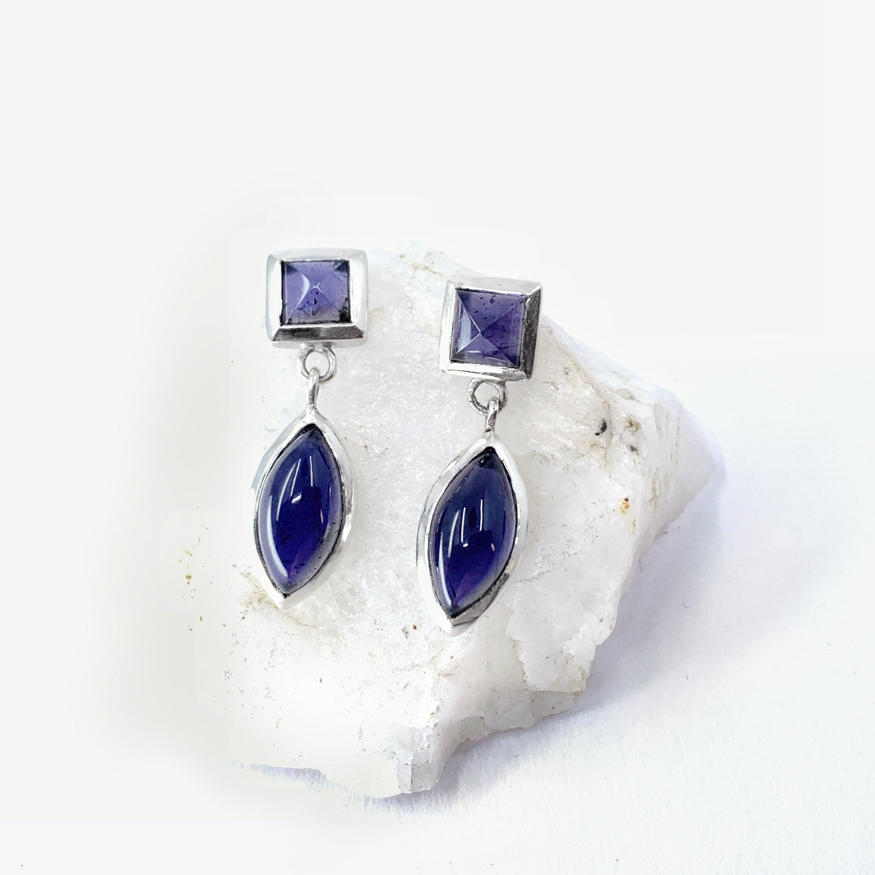 Iolite drop earrings